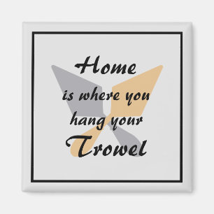 Cute Silver & Gold Home waar u uw trommel ophangt Magneet