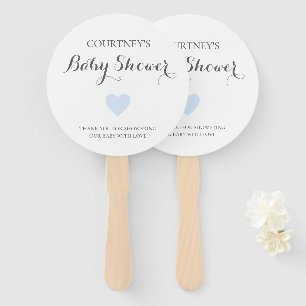 Cute Simple Blue Heart Boy Baby shower Handwaaier