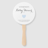 Cute Simple Blue Heart Boy Baby shower Handwaaier (Voorkant)