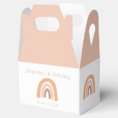 Cute Simple Boho Rainbow Pink Pastel 1st Birthday Bedankdoosjes (Geopend)