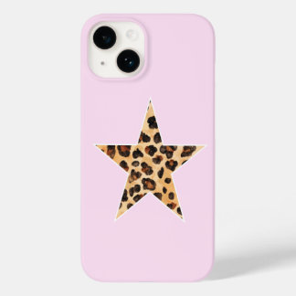 Cute simple Cheetah Print Star coque iphone rose