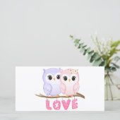 Cute Simple Chouette Aquarelle Carte Appartement V (Debout devant)