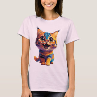 Cute simple design color cat lover  t-shirt