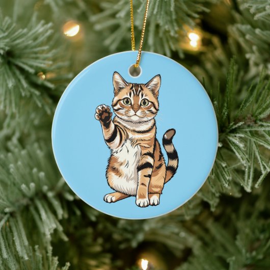 Cute simple design men cat lover keramisch ornament (Boom)