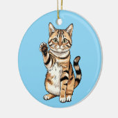 Cute simple design men cat lover keramisch ornament (Links)