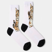 Cute simple design men cat lover sokken (Rechts)