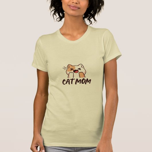 Cute simple design womens cat lover mom t-shirt (Voorkant)