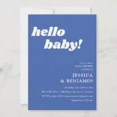 Cute Simple French Blue Hallo Baby shower Kaart (Voorkant)