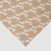 Cute Simple Hand Lettered Faux Rustic Brown Kraft Tissuepapier (Detail)