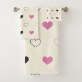 Cute Simple Heart Pattern Bad Handdoek (Insitu)