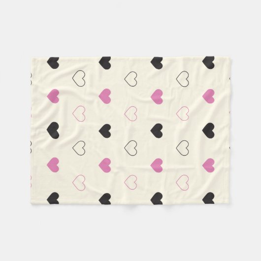 Cute Simple Heart Pattern Fleece Deken (Voorkant (Horizontaal))