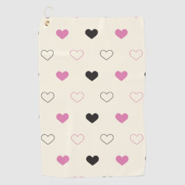 Cute Simple Heart Pattern Golfhanddoek
