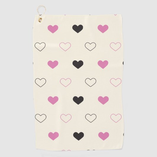 Cute Simple Heart Pattern Golfhanddoek (Voorkant)