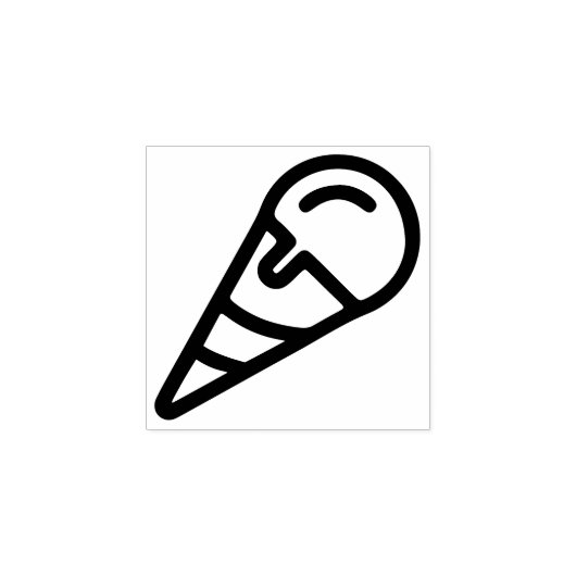 Cute Simple Ice Cream Cone Illustration Mini Rubberstempel (Afrduk)
