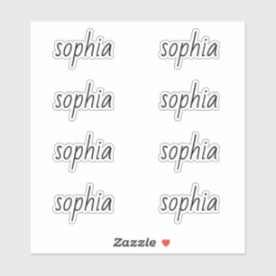 Cute Simple Modern Typography Name Sticker