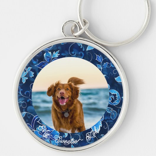 Cute Simple Pet Name Keepsake Keychain (Voorkant)