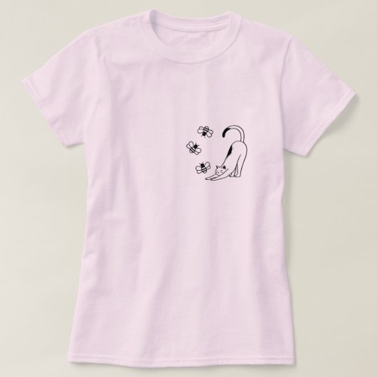 Cute Simple Pink Cat T-shirt (Design voorkant)