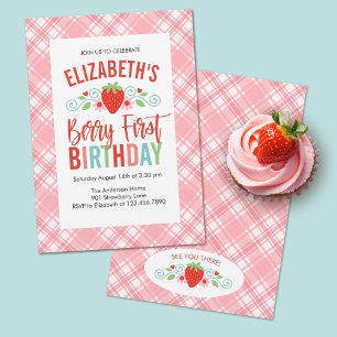 Cute Simple Red Berry Sweet Birthday Kaart