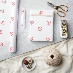 Cute & Simple Red Hearts Valentijnsdag Cadeaupapier