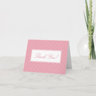 Cute Simple Roze Stippen Baby Shower Bedankkaart