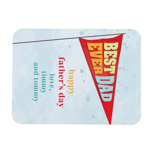 Cute Simple Vaderdag Pennant Best Ever Pap Magneet (Horizontaal)