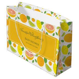 Cute Sinaasappel Lemon Citrus Fruit Baby shower Groot Cadeauzakje
