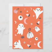 Cute sinaasappel not spooky Halloween boo baby sho Kaart (Achterkant)