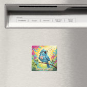 Cute Singing Blue Bird Magnet (In Situ (Lave-vaisselle))