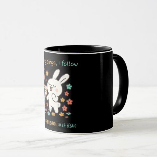 Cute Singing Bunny Spring Mug (Devant droit)