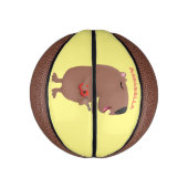 Cute singing capybara ukulele cartoon basketbal (Verticaal)