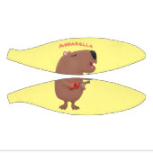 Cute singing capybara ukulele cartoon basketbal (Panelen)