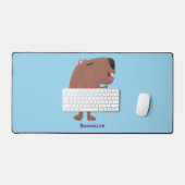 Cute singing capybara ukulele cartoon bureaumat (Keyboard & Muis)