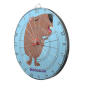 Cute singing capybara ukulele cartoon dartbord (Voorkant Rechts)
