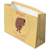 Cute singing capybara ukulele cartoon groot cadeauzakje (Achterkant Gekanteld)