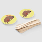 Cute singing capybara ukulele cartoon handwaaier (Niet-gemonteerd)