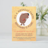 Cute singing capybara ukulele cartoon kaart (Staand voorkant)