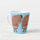 Cute singing capybara ukulele cartoon latte mok (Linkerhoek)