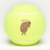 Cute singing capybara ukulele cartoon tennisballen (Achterkant)