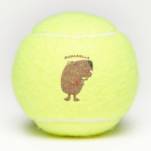 Cute singing capybara ukulele cartoon tennisballen