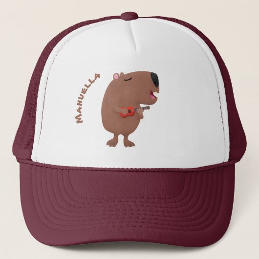 Cute singing capybara ukulele cartoon trucker pet (Voorkant)