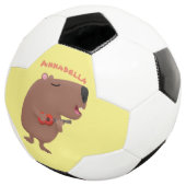 Cute singing capybara ukulele cartoon voetbal (Drie kwart)