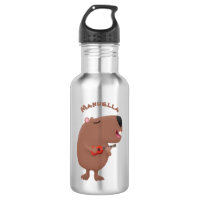 Cute singing capybara ukulele cartoon