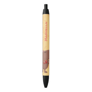 Cute singing capybara ukulele cartoon zwarte inkt pen