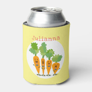 Cute singing carrot cartoon illustratie blikjeskoeler