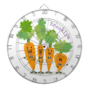 Cute singing carrot cartoon illustratie dartbord
