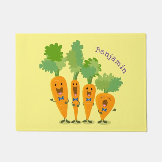 Cute singing carrot cartoon illustratie deurmat (Voorkant)