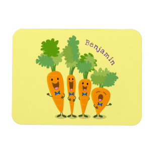 Cute singing carrot cartoon illustratie magneet