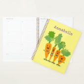 Cute singing carrot cartoon illustratie planner (Display)