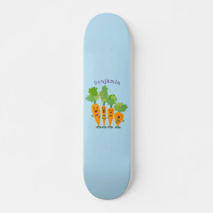 Cute singing carrot cartoon illustratie skateboard
