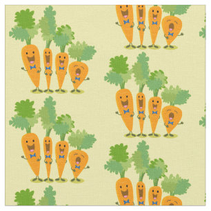 Cute singing carrot cartoon illustratie stof
